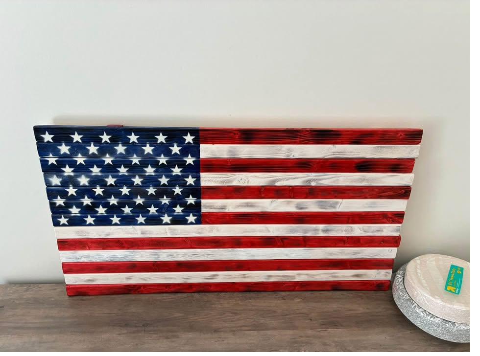 Wood flag building process