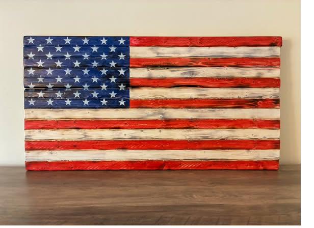 American wood flag